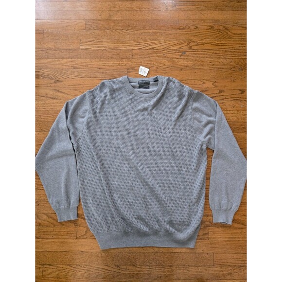 Lyle & Scott Mens Gray 100% Commed Cotton Ribbed Knit Sweater Size XL NWT Preppy - Picture 2 of 7